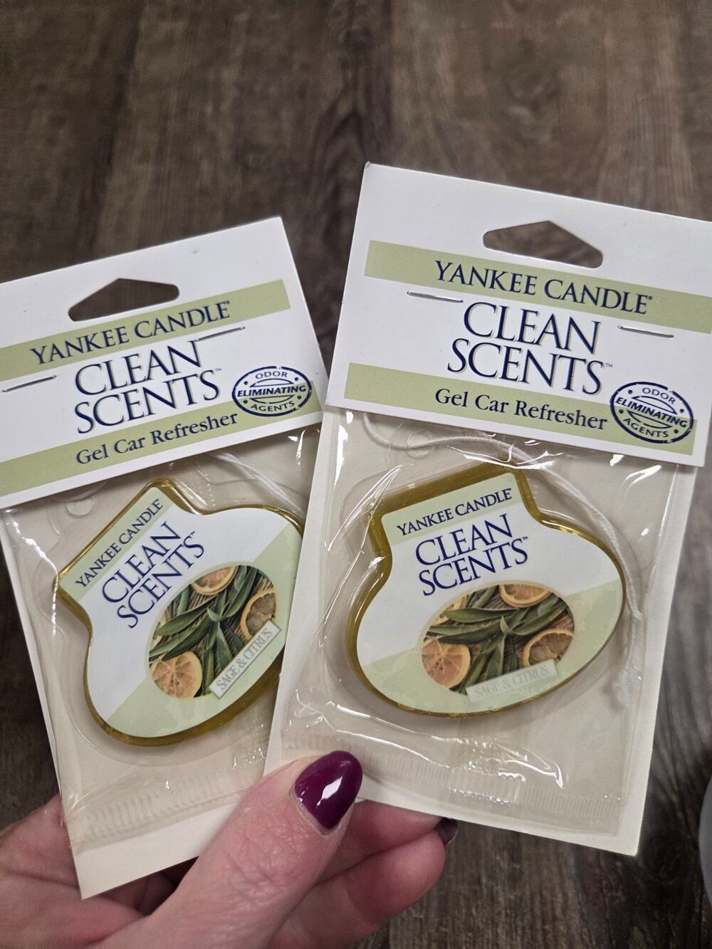 Yankee Candle Car Gel Odor Eliminating Air Freshener Sage + Citrus 2 Packs